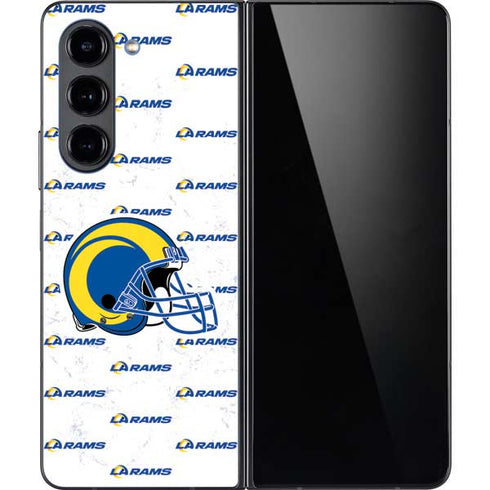 NFL Los Angeles Rams White Logo Blast Galaxy Z Fold5 5G Skin